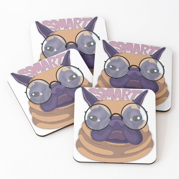 Item preview, Copy of Funny cartoon frenchie nerd face  designed and sold by MariaPencilArt.