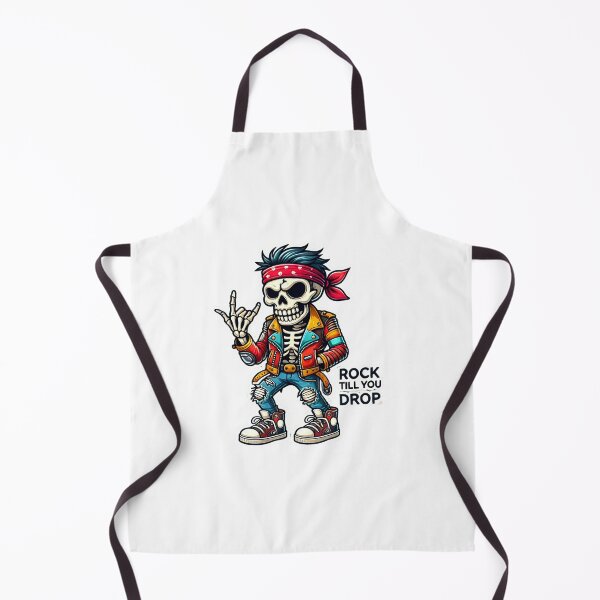 Item preview, Rock Till You Drop - Skeleton Rocker Sticker designed and sold by UA-t-shirts.