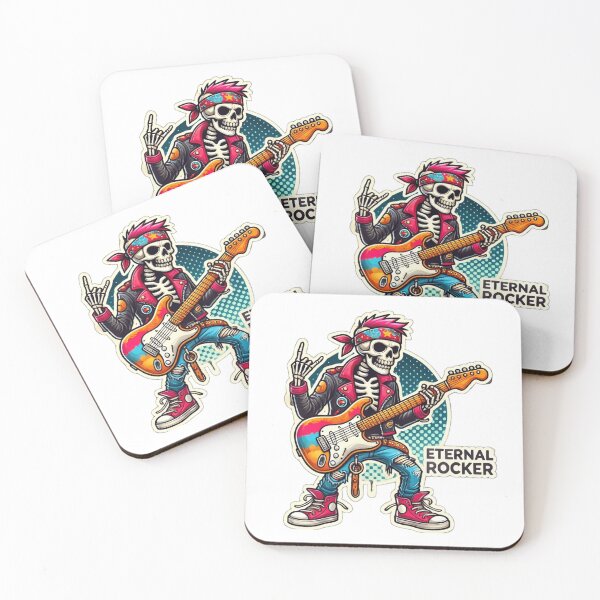 Item preview, Eternal Rocker Skeleton with Electric Guitar designed and sold by UA-t-shirts.