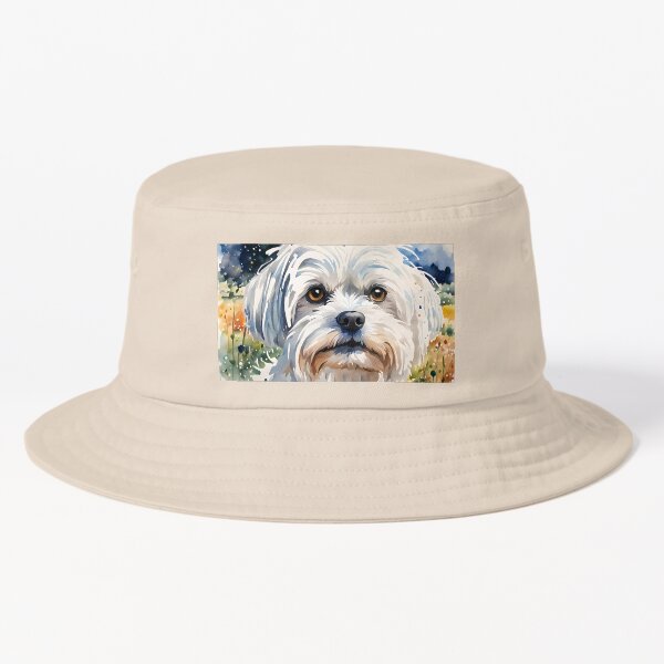 Maltese Dog Breed Pet Portrait Bucket Hat