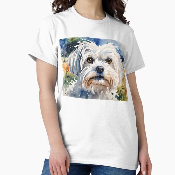 Maltese Dog Breed Pet Portrait Classic T-Shirt
