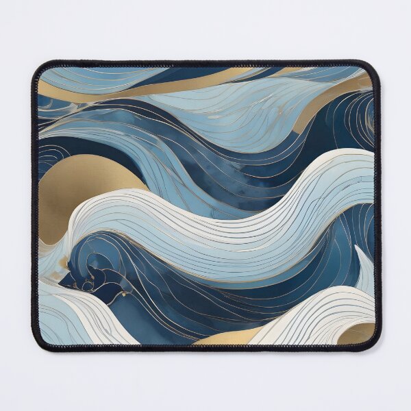 Item preview, Blue Gold Ocean Currents Pattern designed and sold by Mais80.
