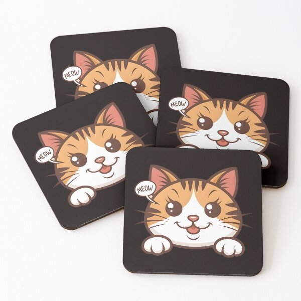 Item preview, Cute cat greeting with a meow designed and sold by NextDoorShoop.