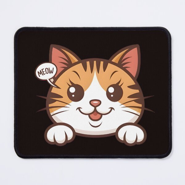 Item preview, Cute cat greeting with a meow designed and sold by NextDoorShoop.