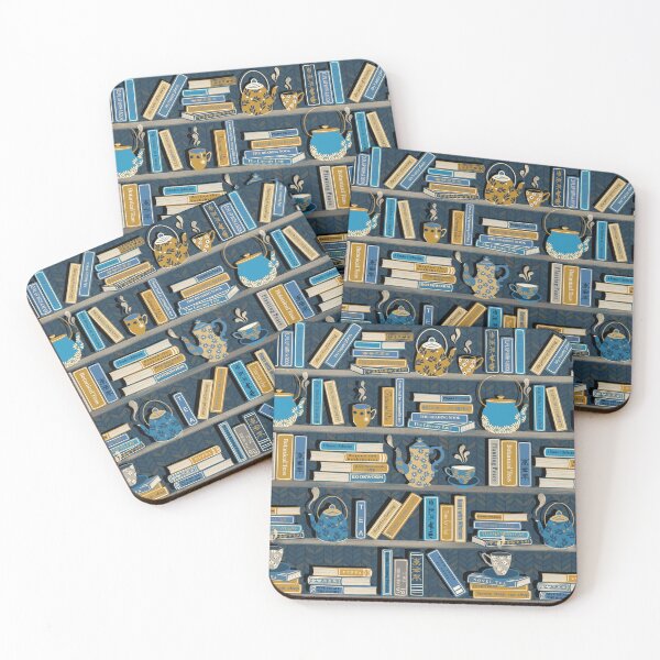 Item preview, Novel TEA Bookshelf Pattern - Blue and Yellow  designed and sold by TigaTiga.