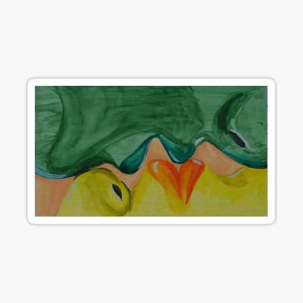 ArtPrint Kisses YELLOW & GREEN Sticker