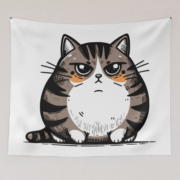 Item preview, Fat Mean Cat: Cute Design for Cat Moms and Dads designed and sold by Kubala.