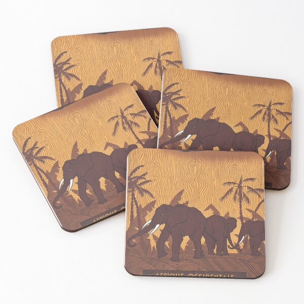 Item preview, Vintage travel poster for Africa with Elephants designed and sold by colliophoto.