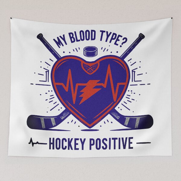 Item preview, Hockey Heartbeat: Blood Type Hockey Positive designed and sold by RebeccaRe.