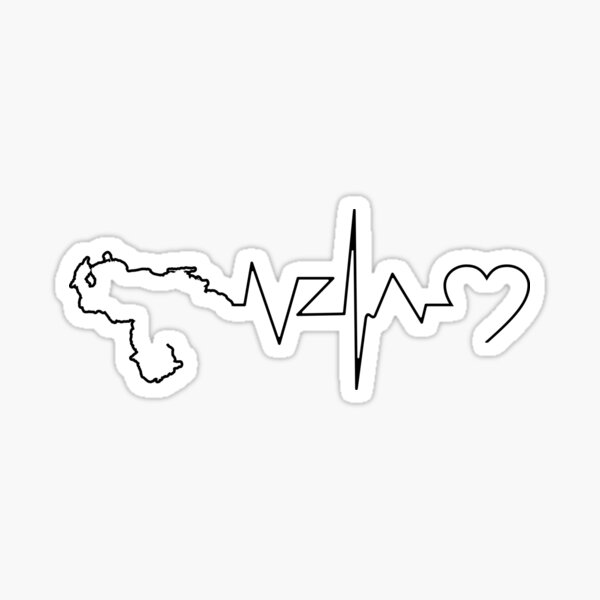 VENEZUELA MAP 7 STARS HEART LIFE LINE Pegatina