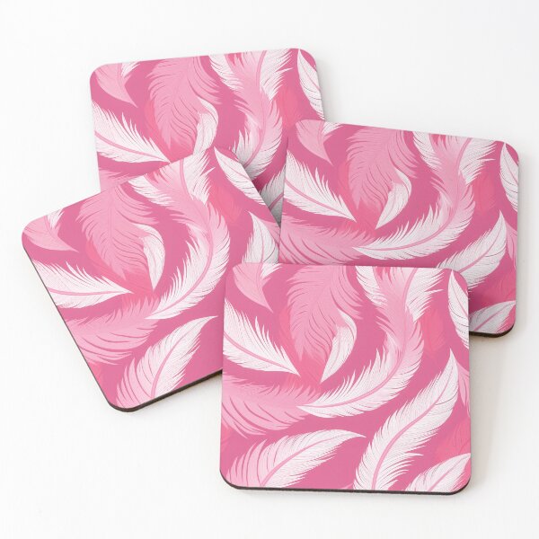 Item preview, A design of a flamingo feather pattern in hot pink and white. designed and sold by HEMRO.