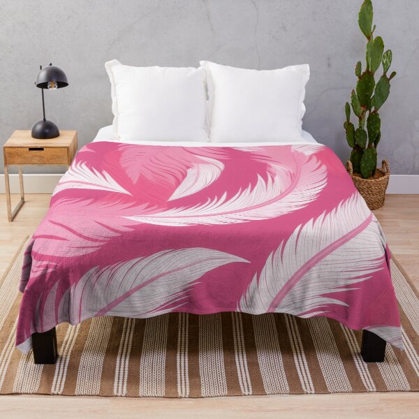 Item preview, A design of a flamingo feather pattern in hot pink and white. designed and sold by HEMRO.