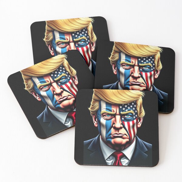 Item preview, Donald Trump American Flag Face Art - 2024 Political Portrait Print designed and sold by eliteandhonor.