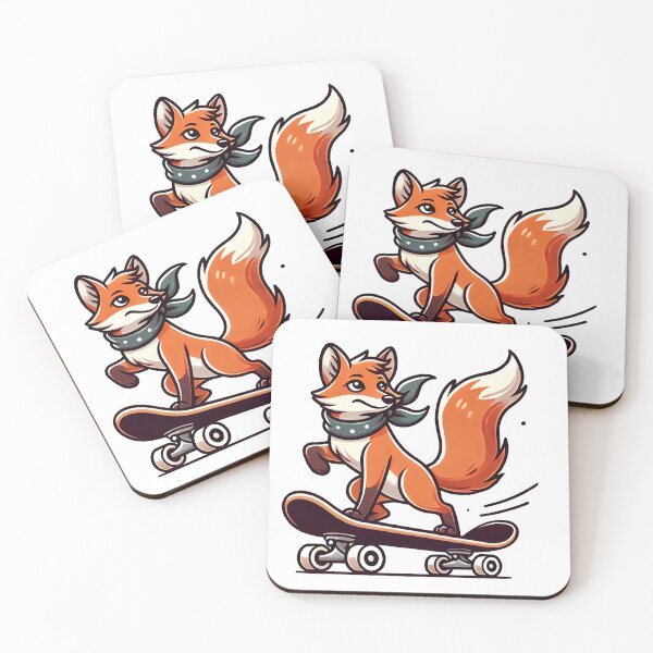 Item preview, Mischievous Fox Riding a Skateboard in Vector Style designed and sold by Pattamo1.