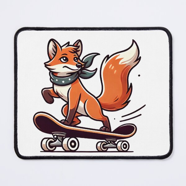 Item preview, Mischievous Fox Riding a Skateboard in Vector Style designed and sold by Pattamo1.