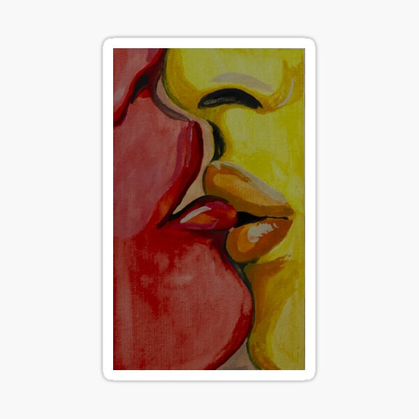 ArtPrint Kisses RED & YELLOW Sticker