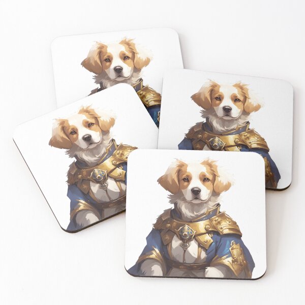 Item preview, Fantasy Labrador Knight Armor Illustration - Elegant Warrior Artwork designed and sold by CrownedCanvas.
