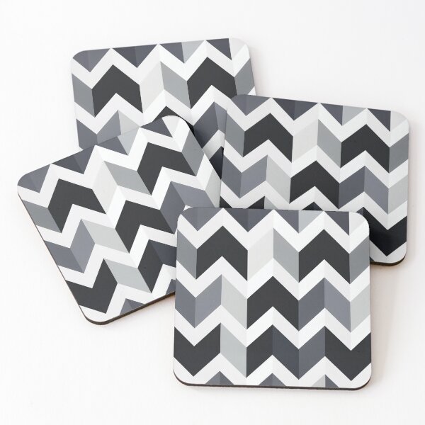 Item preview, A design of an abstract Chevron pattern with black, silver and white color. designed and sold by HEMRO.