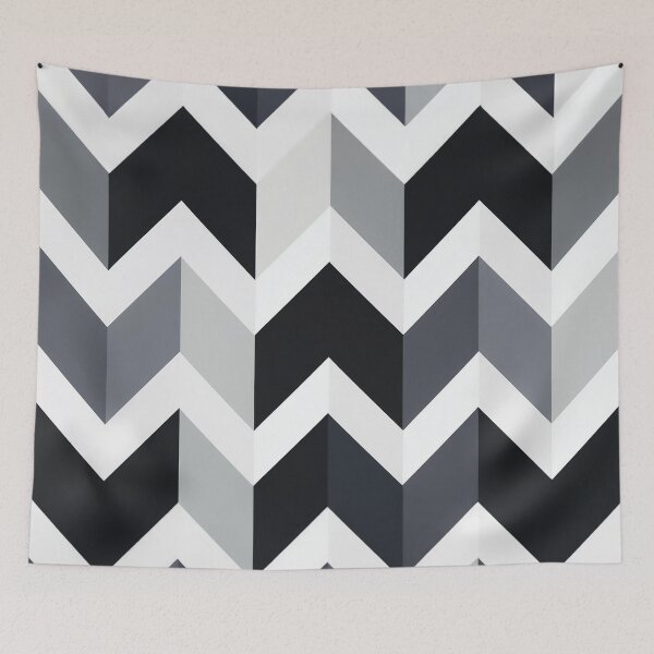 Item preview, A design of an abstract Chevron pattern with black, silver and white color. designed and sold by HEMRO.