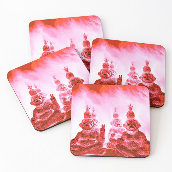 Item preview, red monkeys in yoga position designed and sold by Gabriel BOCQUAIRE.