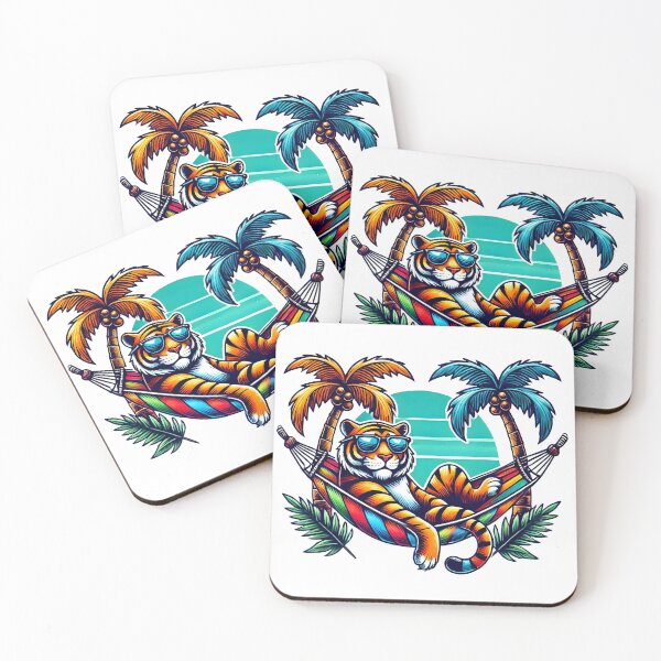Item preview, Laid-Back Tiger Lounging in a Colorful Hammock designed and sold by Pattamo1.