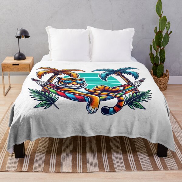 Item preview, Laid-Back Tiger Lounging in a Colorful Hammock designed and sold by Pattamo1.