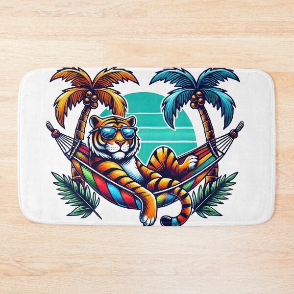 Item preview, Laid-Back Tiger Lounging in a Colorful Hammock designed and sold by Pattamo1.