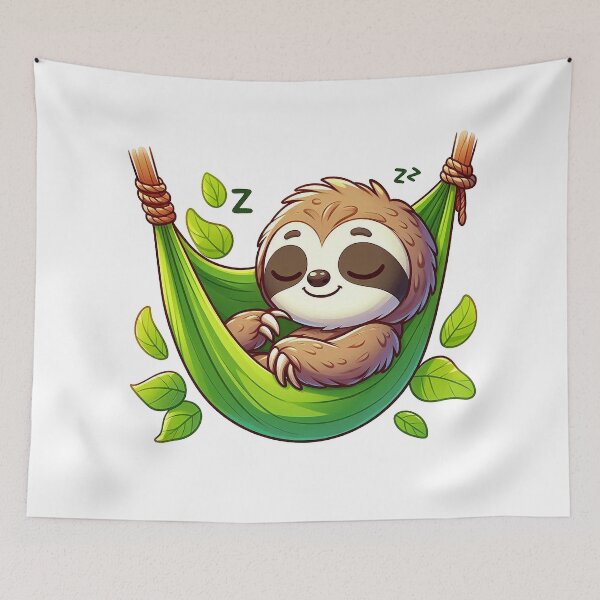Item preview, Dreamy Sloth in Leafy Hammock designed and sold by istoriadesign.