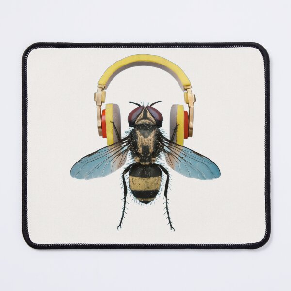 Item preview, Fly listening to music with headphones designed and sold by 2Blue-Dots.
