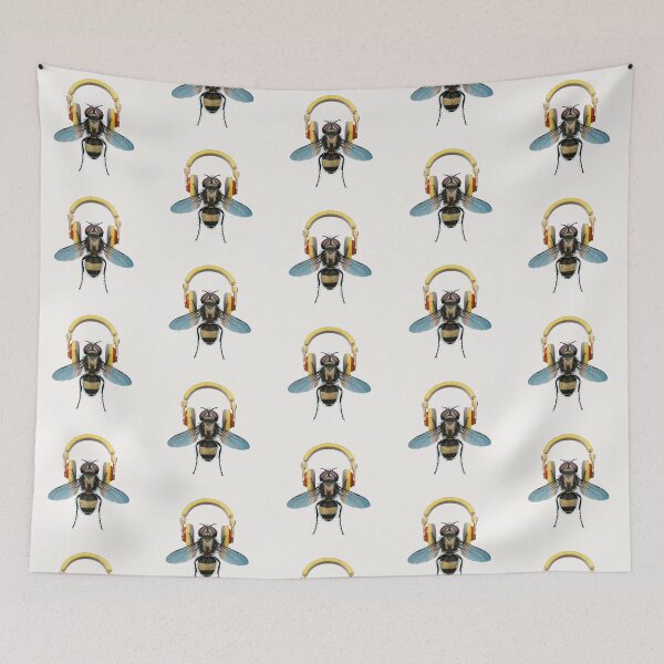 Item preview, Fly listening to music with headphones designed and sold by 2Blue-Dots.