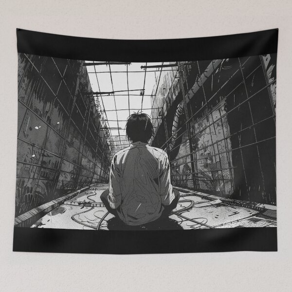Item preview, Bound in Limbos Hold - black and white horror manga anime boy designed and sold by ForsakenFrames.