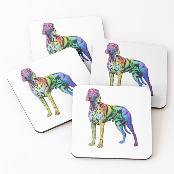 Aperçu de l'œuvre Bluetick Coonhound arc-en-ciel grand créée et vendue par Playful Strokes pom@pom.