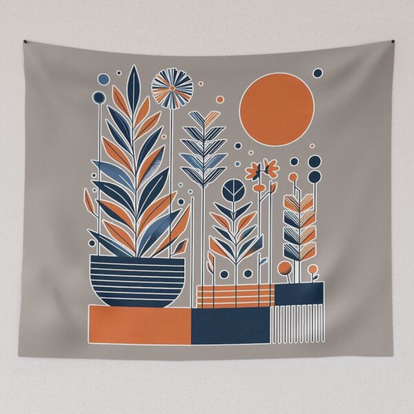 Item preview, Plant Pots Sunrise trees colorful line Art   designed and sold by Nanthanon.