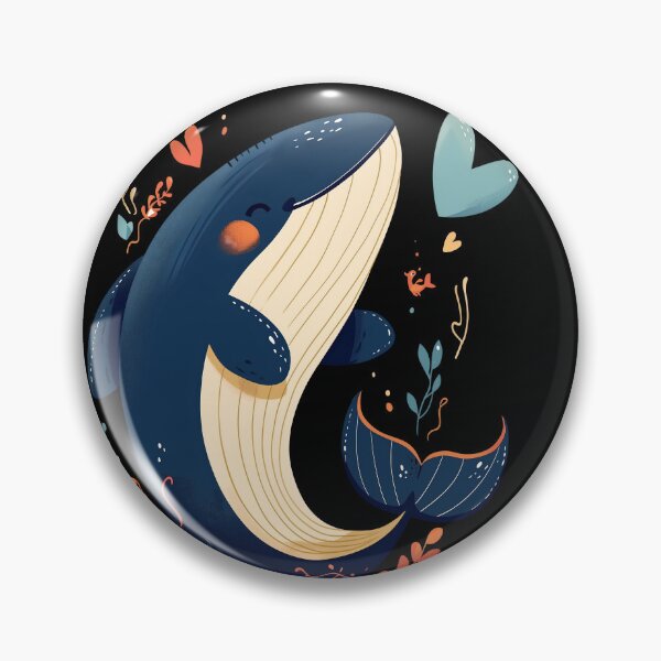 Item preview, Heart of the ocean smiling whale designed and sold by Maddrick.