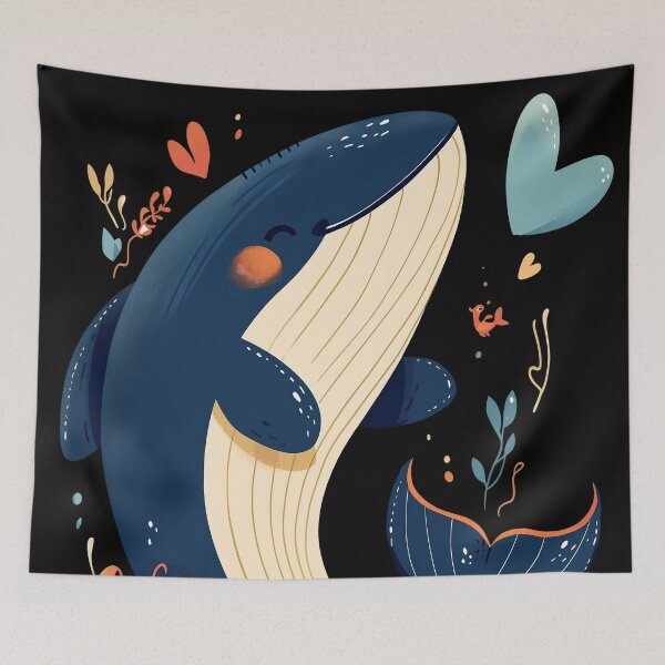 Item preview, Heart of the ocean smiling whale designed and sold by Maddrick.