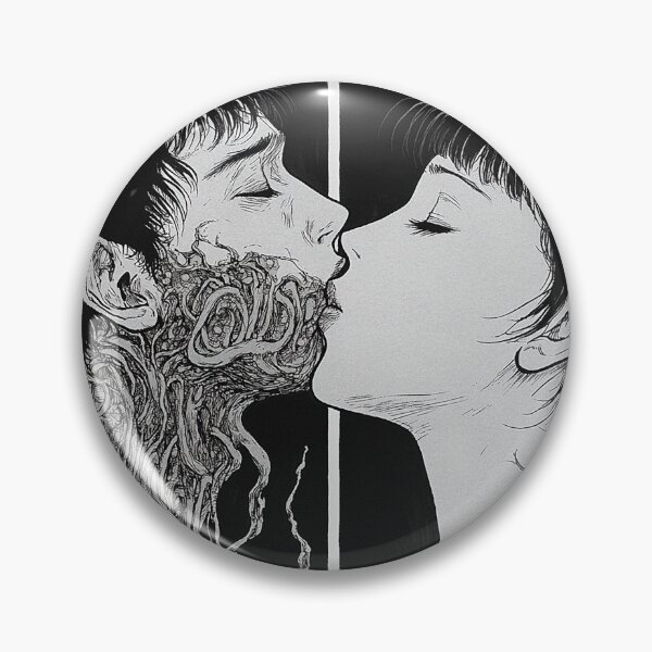 Item preview, Kiss Beyond the cosmic parting - black and white horror manga anime couple designed and sold by ForsakenFrames.
