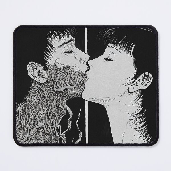 Item preview, Kiss Beyond the cosmic parting - black and white horror manga anime couple designed and sold by ForsakenFrames.