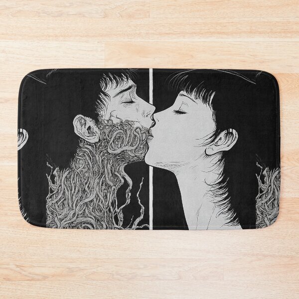 Item preview, Kiss Beyond the cosmic parting - black and white horror manga anime couple designed and sold by ForsakenFrames.