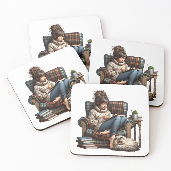 Item preview, Young woman sat in a chair with her Chinchilla Persian cat designed and sold by BigfeetLittlepaws.