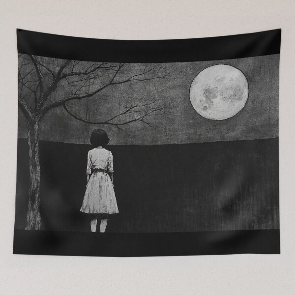 Item preview, Wistful Divide – black and whinte melancholic manga anime girl  designed and sold by ForsakenFrames.