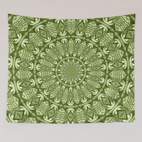 Item preview, Zentangle Tribal Monochrome Mandala 8 - Green designed and sold by taiche.