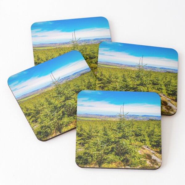 Item preview, Wicklow Mountains coniferous trees slope towards the Irish Sea designed and sold by KMNscapes – Ireland Prints & Beyond.