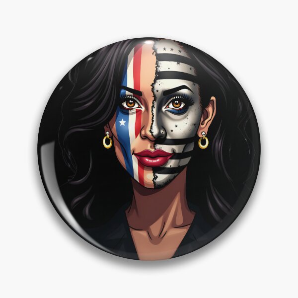 Item preview, Kamala Harris Patriotic Face Art - Political Portrait Print designed and sold by eliteandhonor.