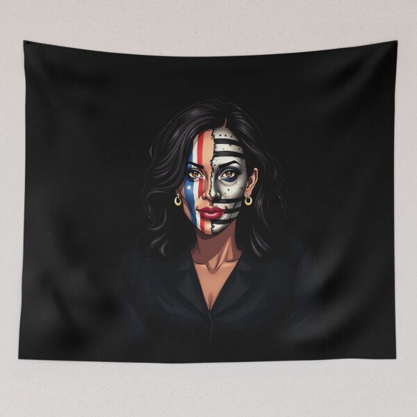 Item preview, Kamala Harris Patriotic Face Art - Political Portrait Print designed and sold by eliteandhonor.