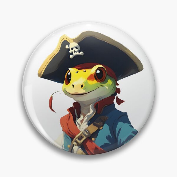 Item preview, Mischievous Pirate Gecko Illustration - Fantasy Reptile Artwork designed and sold by CrownedCanvas.