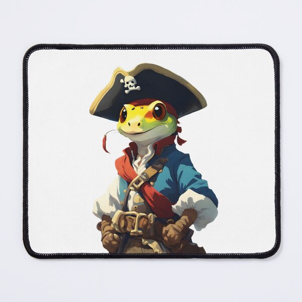 Item preview, Mischievous Pirate Gecko Illustration - Fantasy Reptile Artwork designed and sold by CrownedCanvas.