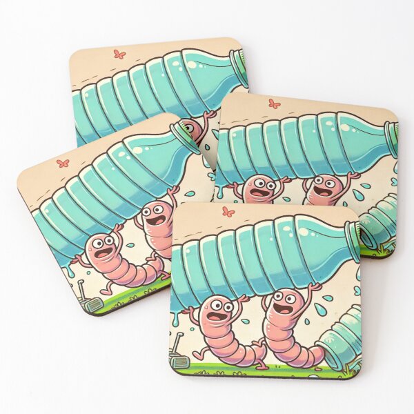 Item preview, "Cartoon Worms Carry the Weight - Fun Environmental Awareness Design" designed and sold by Milina3.