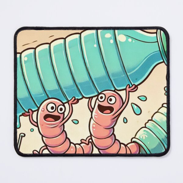 Item preview, "Cartoon Worms Carry the Weight - Fun Environmental Awareness Design" designed and sold by Milina3.