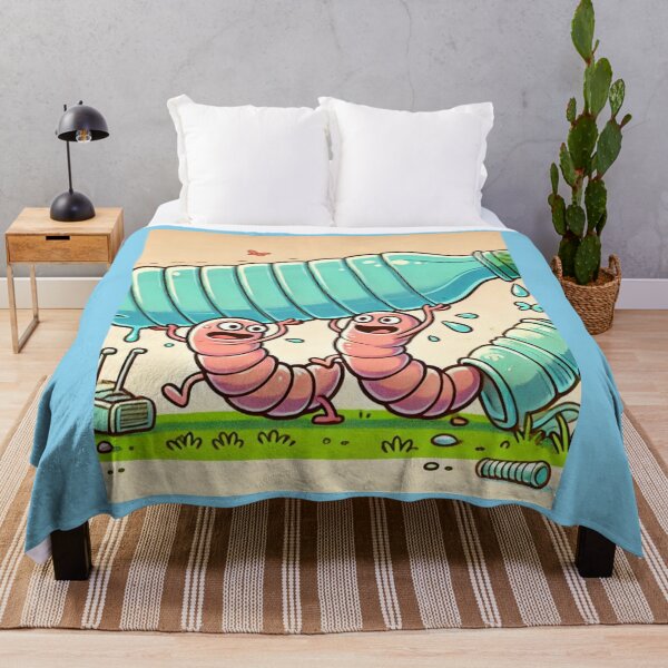 Item preview, "Cartoon Worms Carry the Weight - Fun Environmental Awareness Design" designed and sold by Milina3.