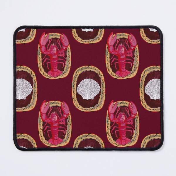 Item preview, Cameo Garnet Red Wedwood Lobster and Seashell Pattern by Jemma Jamie Skidmore | Coastal Elegance with a Vintage Touch designed and sold by Jemma Jamie Skidmore.